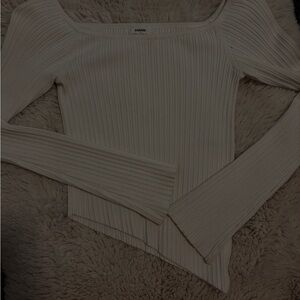 Garage Off-White Ribbed Top